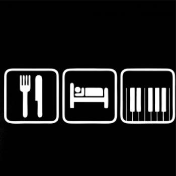 Eat sleep piano v řadě - Triko s dlouhým rukávem Long Sleeve